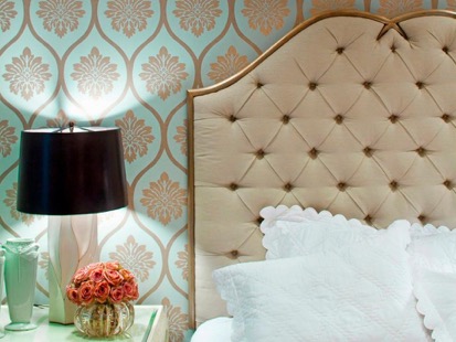 Metallic Paint On Coloured Wallpaper