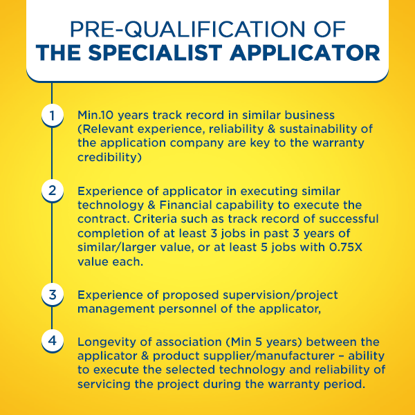 Pre-Qualification of The Applicator